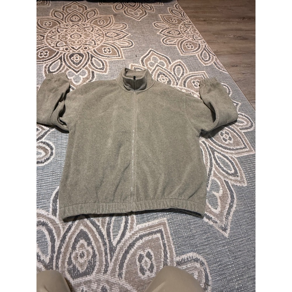 Croft & Barrow C&B Sport Mens XL Fleece Jacket Full Zip Sage Green Mock Neck
